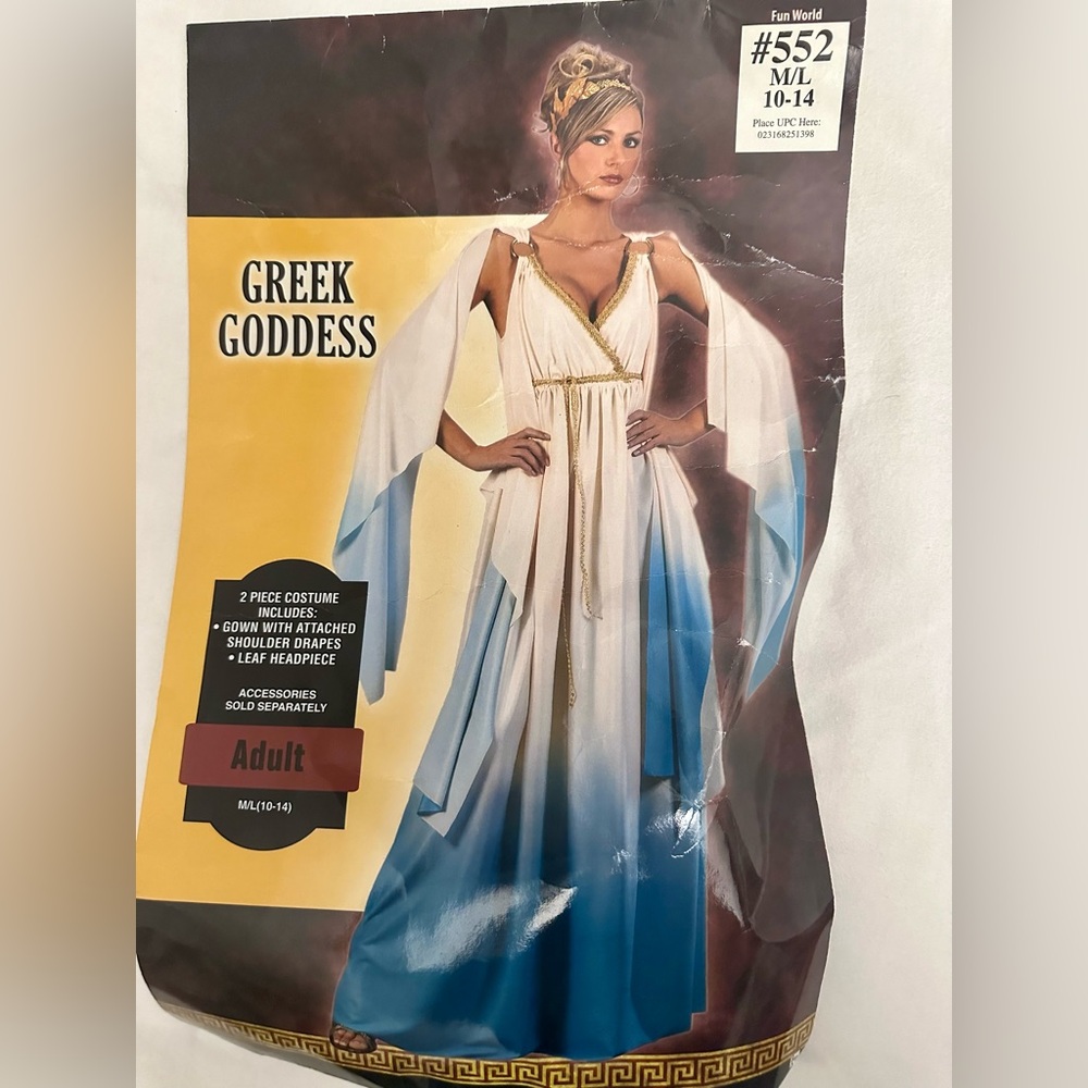 Women’s Greek Goddess Costume. Size M/L. Worn once